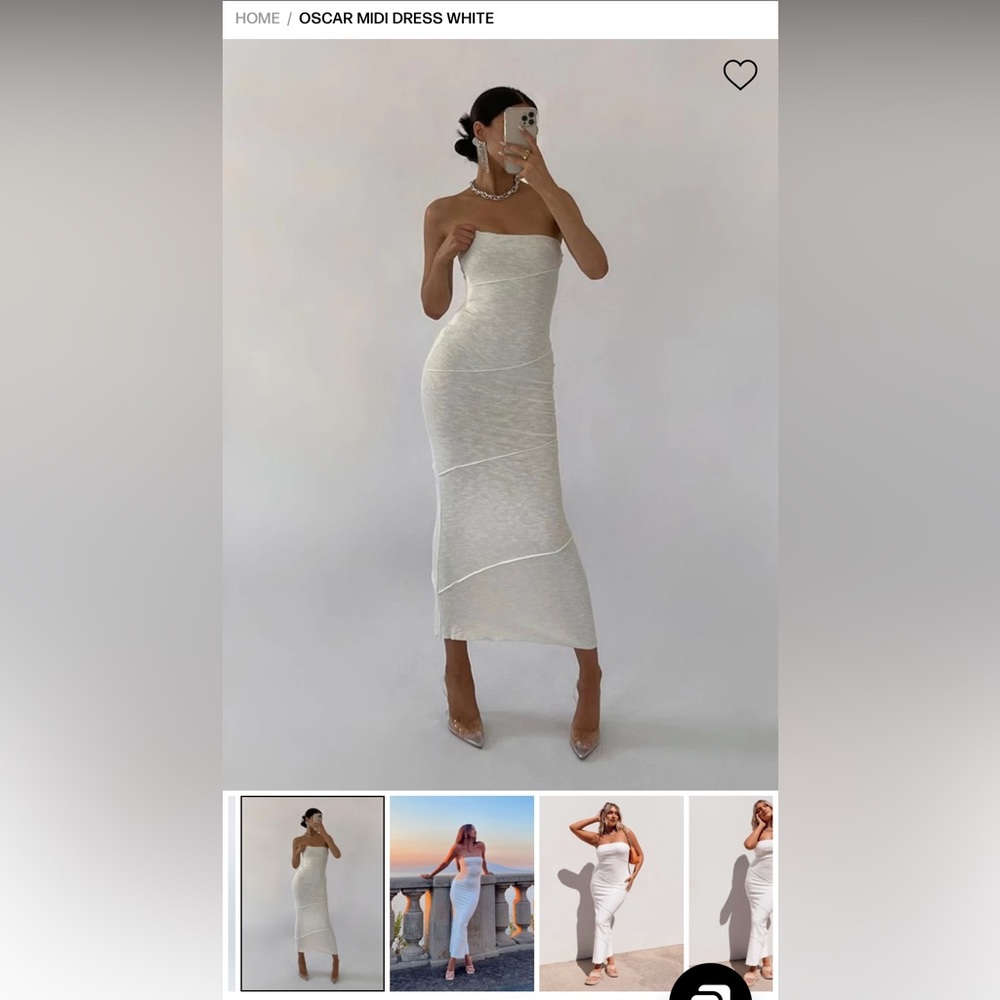 OSCAR MIDI DRESS WHITE - princess polly 4